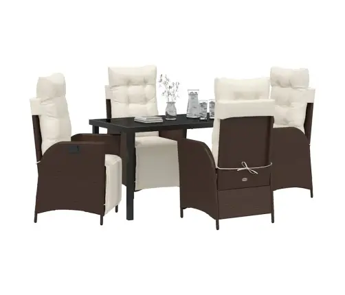 Aia Söögilaudade Komplekt Padjaga 5 Pcs Pruun Polürotang