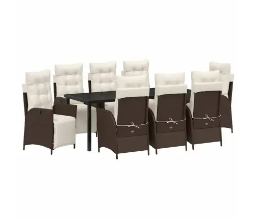 Aia Söögilaudade Komplekt Padjaga 9 Pcs Pruun Polürotang