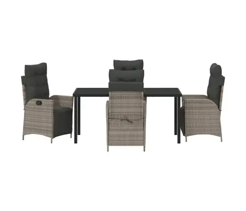 Sodo Valgomojo Komplektas Su Pagalve 5 Pcs Pilka Poliratanas