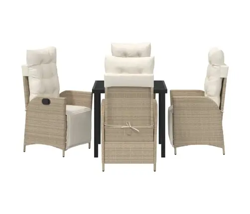 Sodo Valgomojo Komplektas Su Pagalve 5 Pcs Smėlio Poliratanas