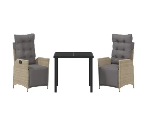 Sodo Valgomojo Komplektas Su Pagalve 3 Pcs Smėlio Poliratanas