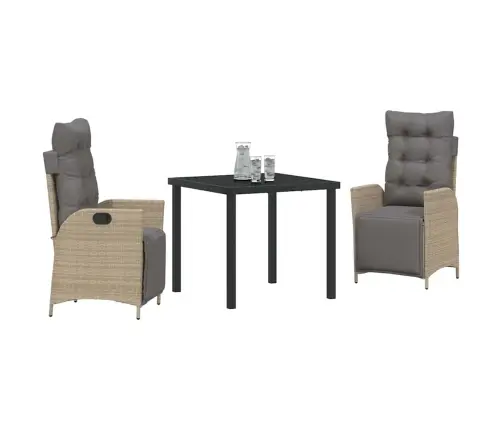 Sodo Valgomojo Komplektas Su Pagalve 3 Pcs Smėlio Poliratanas