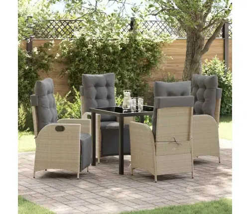 Aia Söögilaudade Komplekt Padjaga 5 Pcs Beež Polürotang