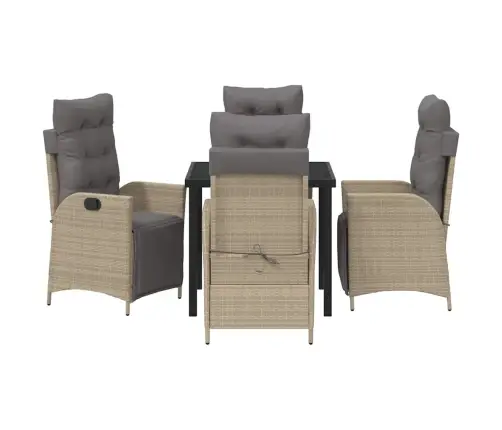 Aia Söögilaudade Komplekt Padjaga 5 Pcs Beež Polürotang