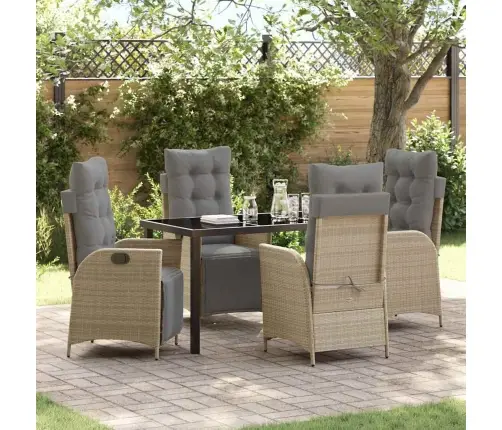 Aia Söögilaudade Komplekt Padjaga 5 Pcs Beež Polürotang