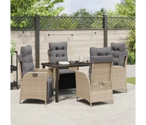 Aia Söögilaudade Komplekt Padjaga 5 Pcs Beež Polürotang