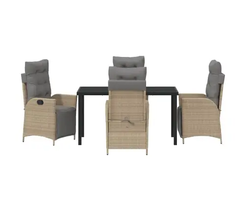 Aia Söögilaudade Komplekt Padjaga 5 Pcs Beež Polürotang