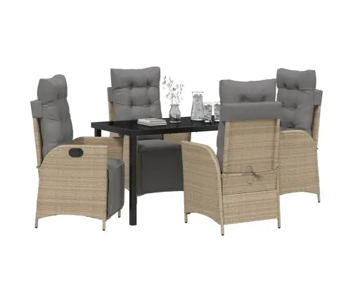 Aia Söögilaudade Komplekt Padjaga 5 Pcs Beež Polürotang