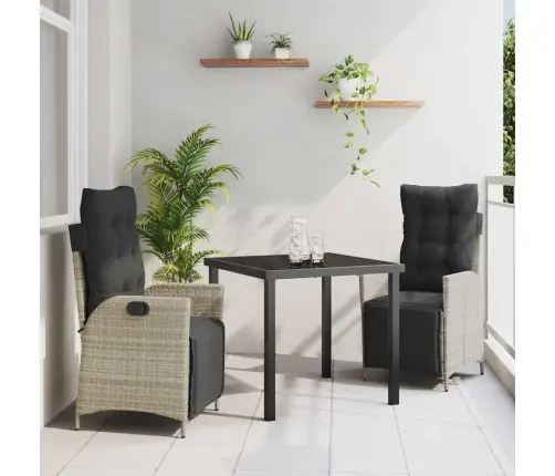 Sodo Valgomojo Komplektas 3 Pcs Šviesiai Pilka Poliratanas