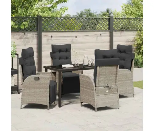 5 Daļu Dārza Galda Komplekts, Gaiši Pelēks Polirats Vidaxl