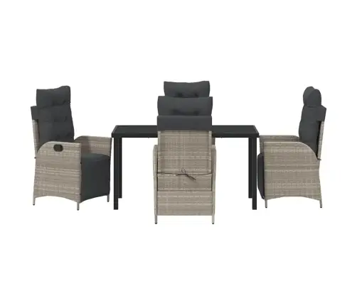 5 Daļu Dārza Galda Komplekts, Gaiši Pelēks Polirats Vidaxl