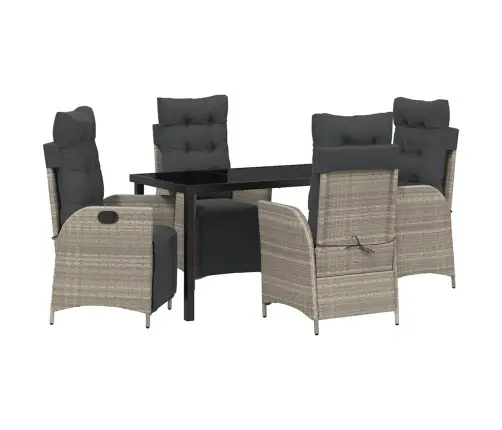 5 Daļu Dārza Galda Komplekts, Gaiši Pelēks Polirats Vidaxl