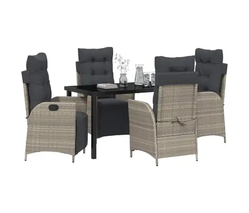 5 Daļu Dārza Galda Komplekts, Gaiši Pelēks Polirats Vidaxl