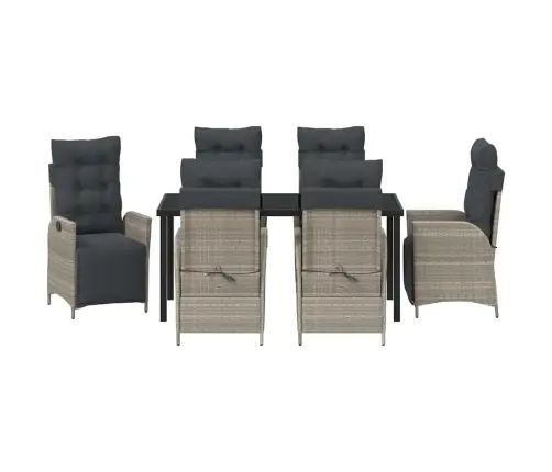 Sodo Valgomojo Komplektas 7 Pcs Šviesiai Pilka Poliratanas