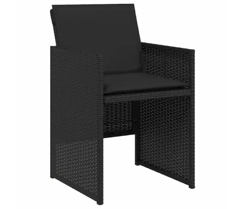 5 Daļu Dārza Galda Komplekts Ar Spilveniem, Melns Polirotans Vidaxl