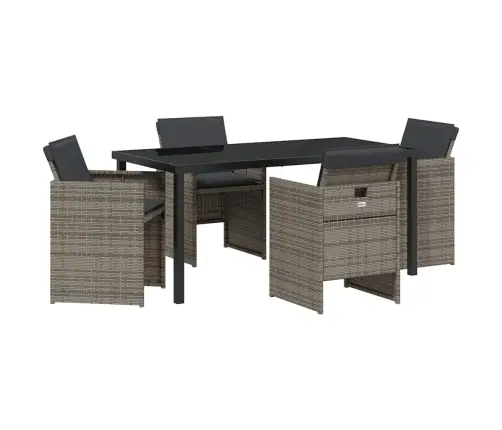 5 Daļu Dārza Galds Ar Spilveniem, Pelēks Polirotanglis. Vidaxl