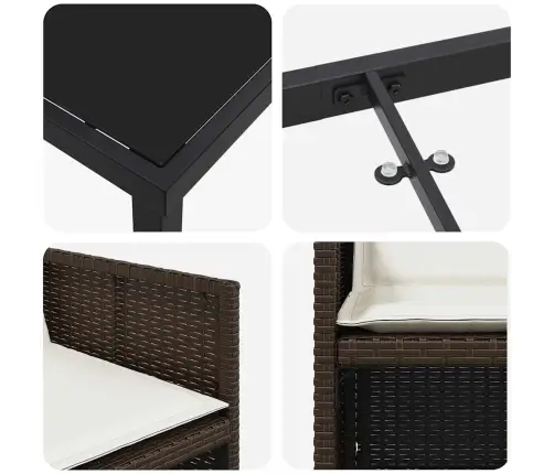 Aia Söögilaudade Komplekt 5 Pcs Pruun Polürotang