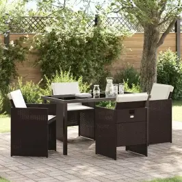 Aia Söögilaudade Komplekt 5 Pcs Pruun Polürotang