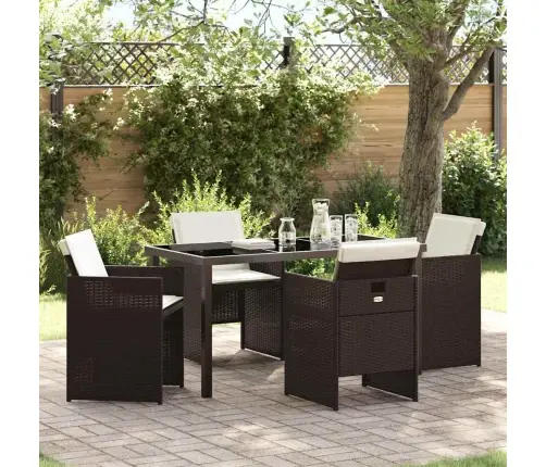 Aia Söögilaudade Komplekt 5 Pcs Pruun Polürotang