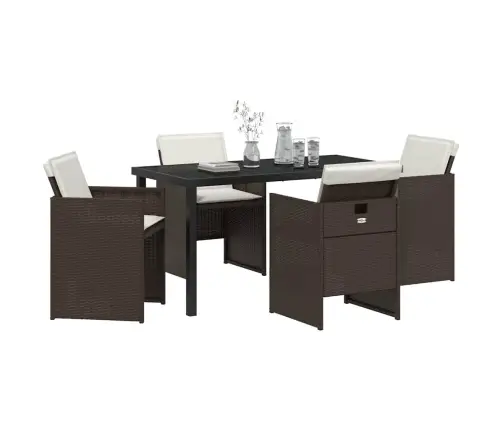 Aia Söögilaudade Komplekt 5 Pcs Pruun Polürotang