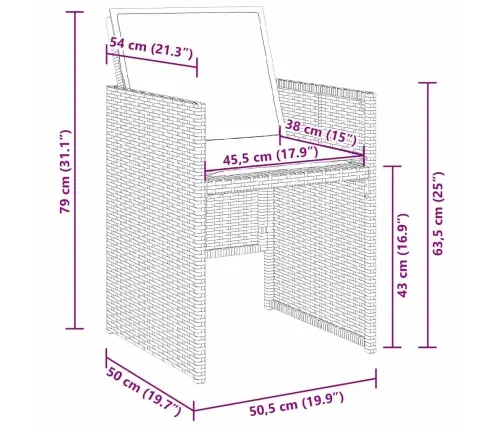 Aia Söögilaudade Komplekt 5 Pcs Pruun Polürotang