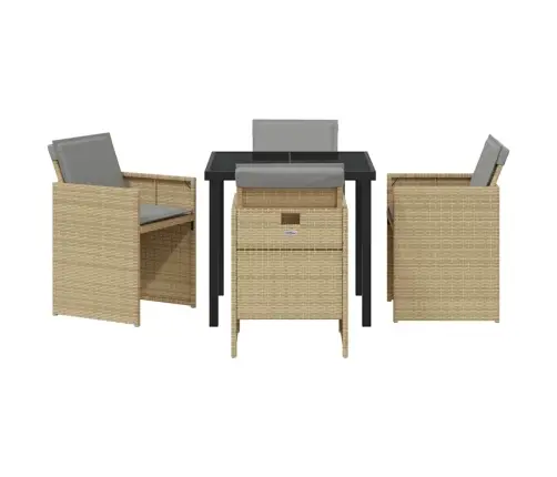 Aia Söögilaudade Komplekt 5 Pcs Beež Polürotang