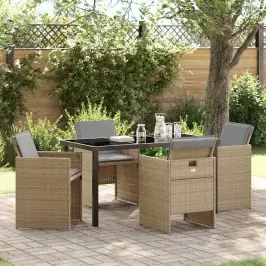 Aia Söögilaudade Komplekt 5 Pcs Beež Polürotang