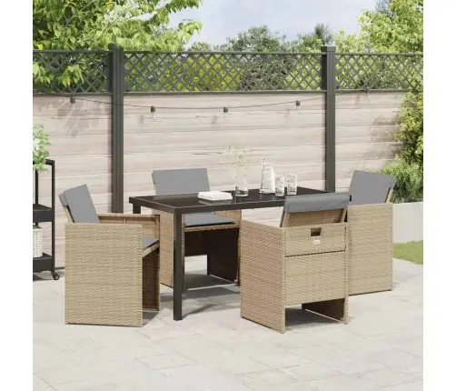 Aia Söögilaudade Komplekt 5 Pcs Beež Polürotang