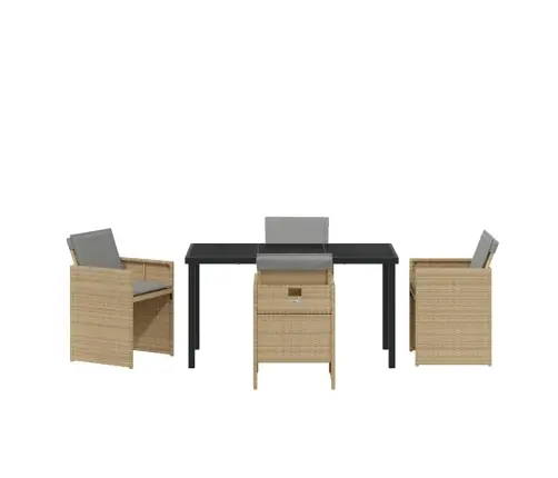 Aia Söögilaudade Komplekt 5 Pcs Beež Polürotang