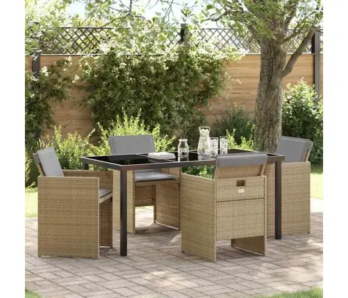 Aia Söögilaudade Komplekt 5 Pcs Beež Polürotang