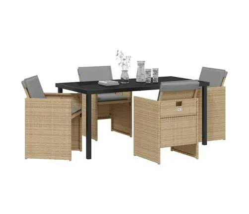 Aia Söögilaudade Komplekt 5 Pcs Beež Polürotang