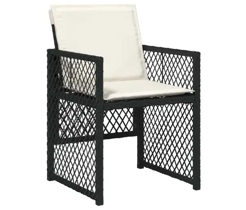 Sodo Valgomojo Komplektas 5 Pcs Juoda Poliratanas