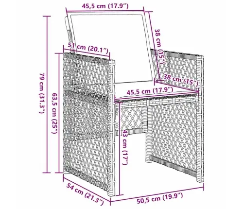 Sodo Valgomojo Komplektas 5 Pcs Juoda Poliratanas