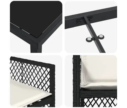 Aia Söögilaudade Komplekt 5 Pcs Must Polürotang