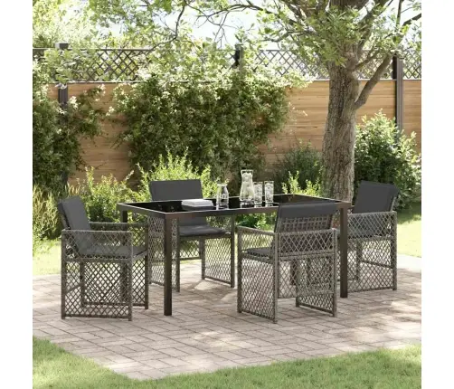 Sodo Valgomojo Komplektas 5 Pcs Pilka Poliratanas