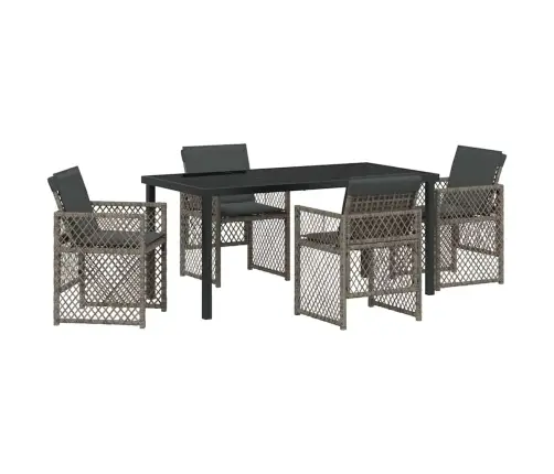 Sodo Valgomojo Komplektas 5 Pcs Pilka Poliratanas