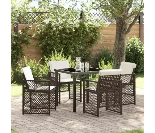 Sodo Valgomojo Komplektas 5 Pcs Ruda Poliratanas