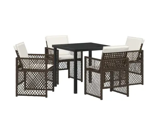 Sodo Valgomojo Komplektas 5 Pcs Ruda Poliratanas