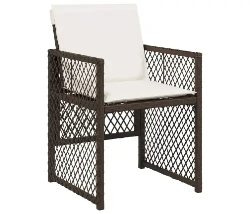 5 Daļu Dārza Ēdamistabas Komplekts Ar Spilveniem Brūns Poli Ratans Vidaxl