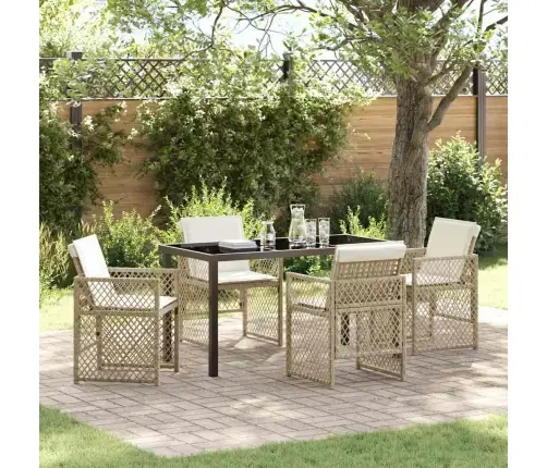 Aia Söögilaudade Komplekt 5 Pcs Beež Polürotang