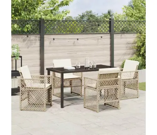 Aia Söögilaudade Komplekt 5 Pcs Beež Polürotang