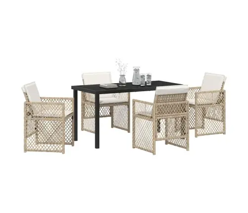 Aia Söögilaudade Komplekt 5 Pcs Beež Polürotang