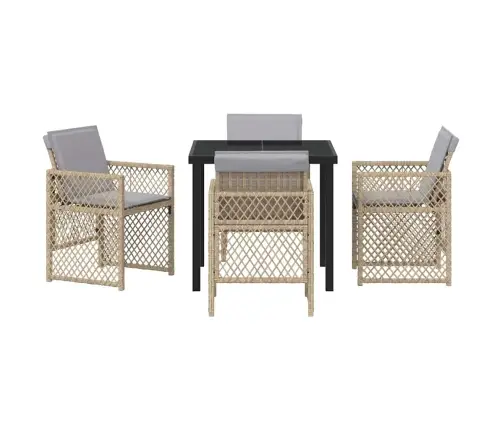 Aia Söögilaudade Komplekt 5 Pcs Beež Polürotang