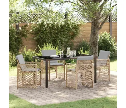 Sodo Valgomojo Komplektas 5 Pcs Smėlio Poliratanas