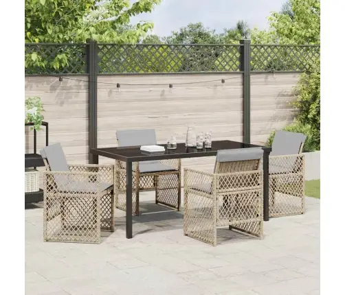 Sodo Valgomojo Komplektas 5 Pcs Smėlio Poliratanas