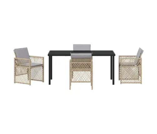 Sodo Valgomojo Komplektas 5 Pcs Smėlio Poliratanas