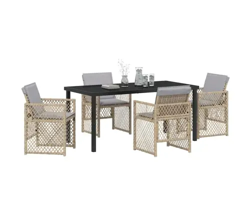 Sodo Valgomojo Komplektas 5 Pcs Smėlio Poliratanas