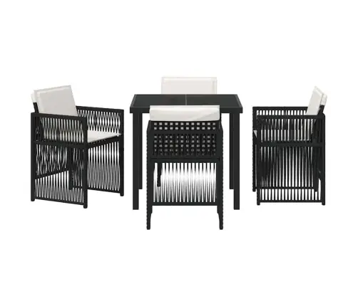 Sodo Valgomojo Komplektas 5 Pcs Juoda