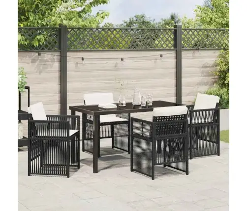 Aia Söögilaudade Komplekt 5 Pcs Must Pulbervärvitud Teras