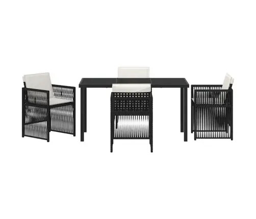 Aia Söögilaudade Komplekt 5 Pcs Must Pulbervärvitud Teras